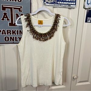 Ruby Rd. Women’s Embellishment Decorative Neckline Top Blouse